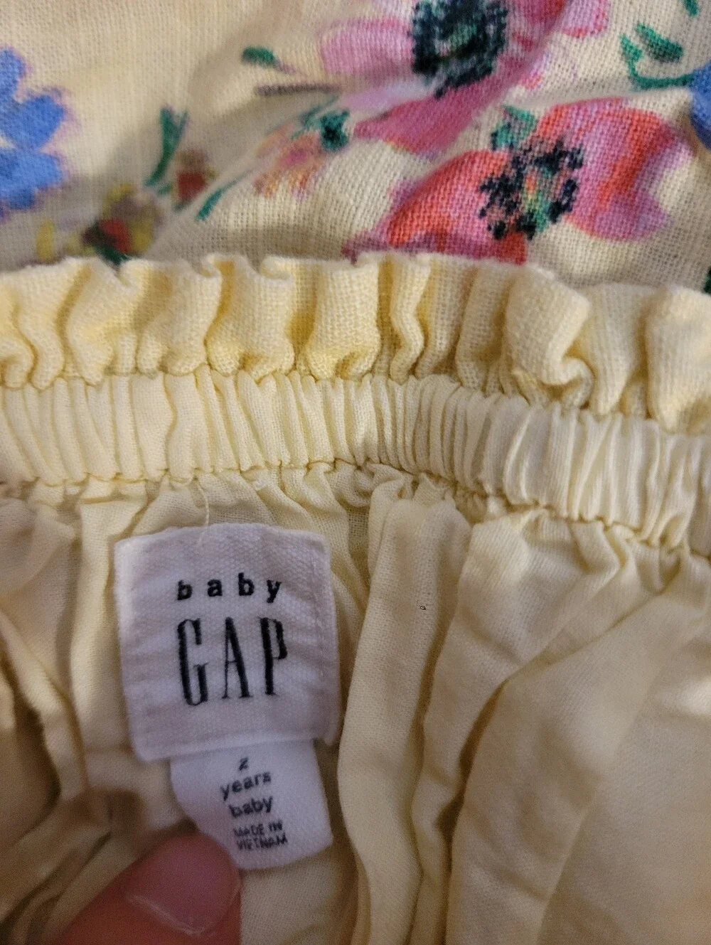 Baby Gap Yellow Floral Linen Blend Dress